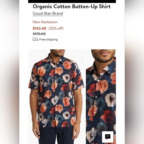 Big On-Point Short Sleeve Organic Cotton Button-Up Shirt. Good Man. - Picture 2 of 10